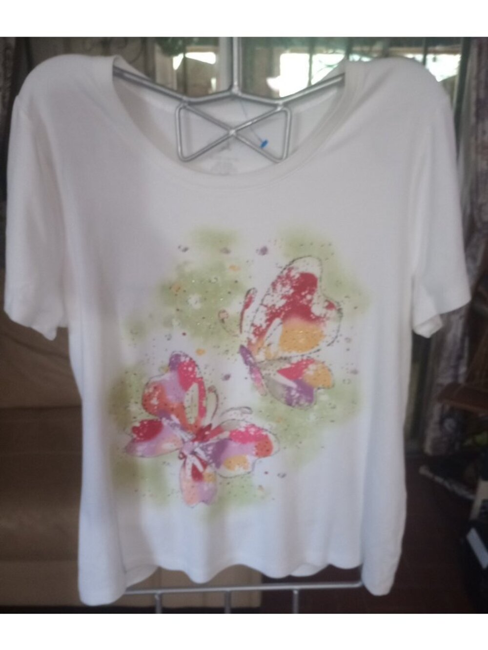 White Stag Womens Size XL 16/18 Pullover Short Sleeve Crew Neck Tee Shirt White